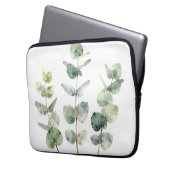 Aquarell Eukalyptusblätter Botanik Laptopschutzhülle (Vorderseite Links)