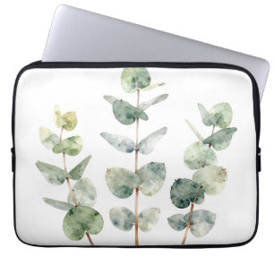 Aquarell Eukalyptusblätter Botanik Laptopschutzhülle