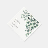 Aquarell-Eukalyptusblätter | Hochzeit Serviette (Ecke)