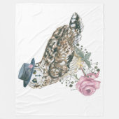 Aquarell-Eule Fleecedecke (Vorderseite)