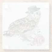 Aquarell-Eule Glasuntersetzer (Rückseite)