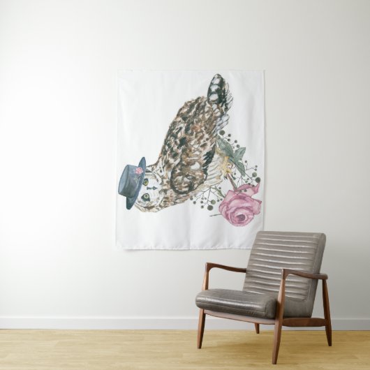 Aquarell-Eule Wandteppich (Beispiel)