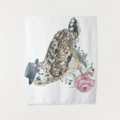 Aquarell-Eule Wandteppich (Vorderseite)