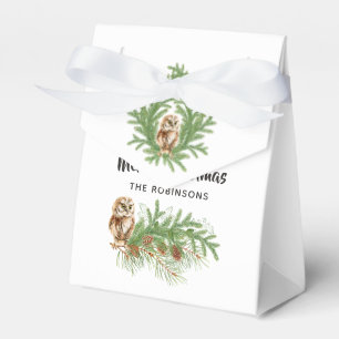 Aquarell-Eule-Weihnachten Geschenkschachtel