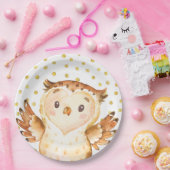 Aquarell-Eulen-Waldtiergoldpunkt-Geburtstag Pappteller (Party)