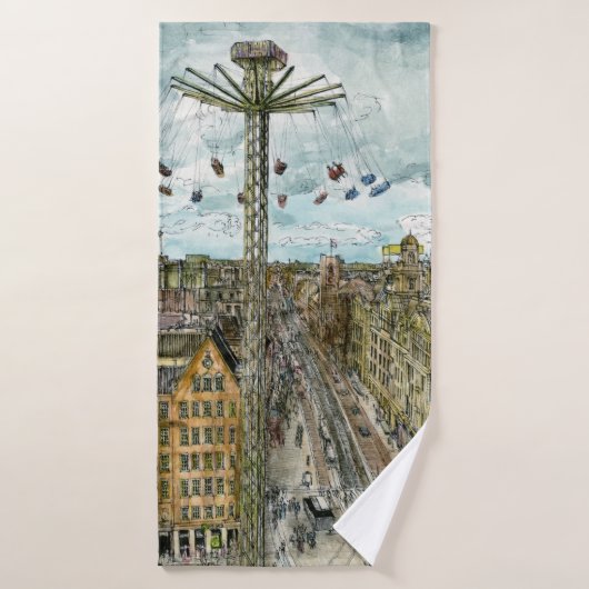 Aquarell-europäische Schwingen-Fahrt der Badehandtuch (Badehandtuch)