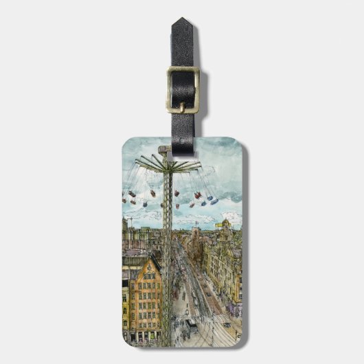 Aquarell-europäische Schwingen-Fahrt der Gepäckanhänger (Vorderseite vertikal)