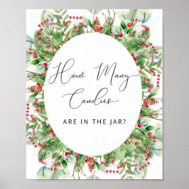 Aquarell Evergreen Wie viele Candies Poster