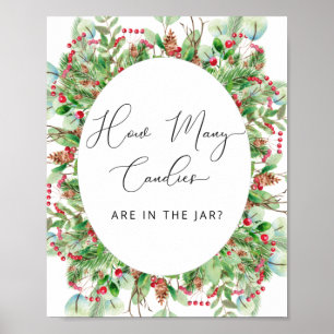 Aquarell Evergreen Wie viele Candies Poster