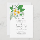 Aquarell Exotic Aloha Luau 21. Geburtstag Party Einladung (Vorderseite)