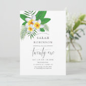 Aquarell Exotic Aloha Luau 21. Geburtstag Party Einladung (Stehend Vorderseite)