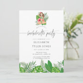 Aquarell Exotic Aloha Luau Junggeselinnen-Abschied Einladung (Stehend Vorderseite)