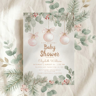 Aquarell-fancy-Blumenband rosa Baby-Party Einladung