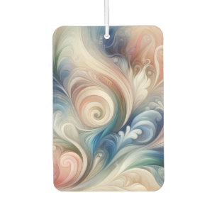 Aquarell-Fantasie-Blumenmuster Pastellblau und Cre Autolufterfrischer