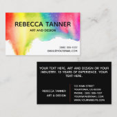 Aquarell-Farben-bunter Visitenkarte (Vorne/Hinten)