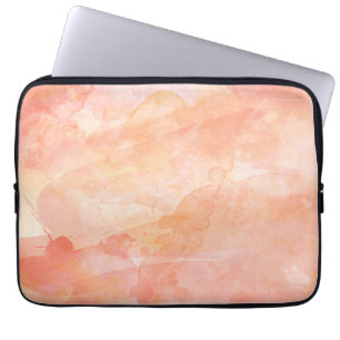 Aquarell-Farben-Hintergrund, rosa Koralle Laptopschutzhülle