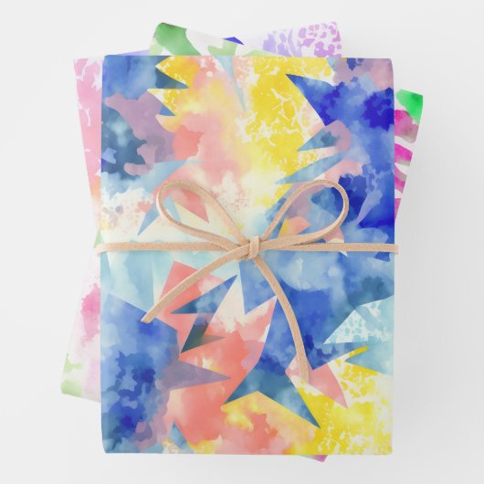 Aquarell farbig geschenkpapier set (Beispiel)