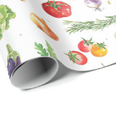 Aquarell Farbige Frische Gemüse Geschenkpapier (Rolleneckpunkt)