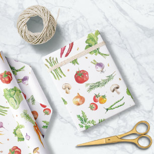 Aquarell Farbige Frische Gemüse Geschenkpapier