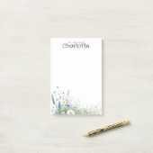 Aquarell-farbige Gänseblümchen-Name Post-it Klebezettel (Auf Schreibtisch)