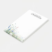 Aquarell-farbige Gänseblümchen-Name Post-it Klebezettel (angewinkelt)