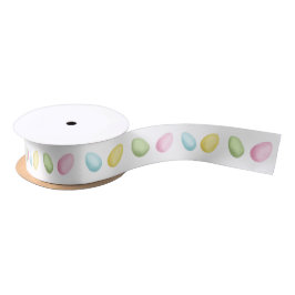 Aquarell-Farbige Pastell-Oster-Eier Satinband