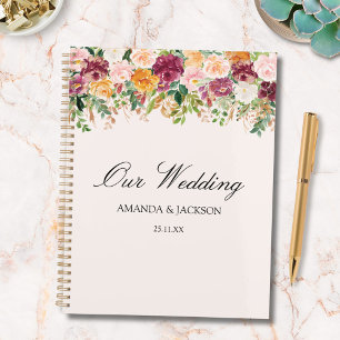 Aquarell Farbige Rosen Blumen Garten Hochzeit Planer