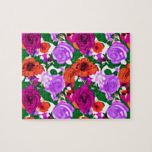 Aquarell Farbige Rosen Floral Puzzle