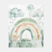 Aquarell-Farbtöne des grünen Regenbogens Fleecedecke (Vorderseite)