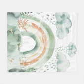 Aquarell-Farbtöne des grünen Regenbogens Fleecedecke (Vorderseite (Horizontal))