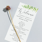 Aquarell-Farn. Wald-Botanik-Script-Hochzeit Programm