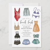 Aquarell Fashion Beach Bash Brautparty Einladung (Vorderseite)