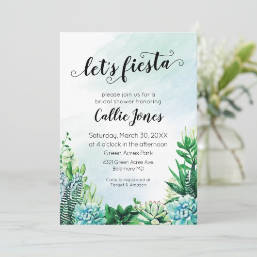 Aquarell Fastendusche Einladung (Stehend Vorderseite)