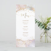 Aquarell-Faux-Glitter-Menü Menükarte (Stehend Vorderseite)