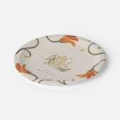 Aquarell Fecore Blumenkohl Tee Party Kinderdusche Pappteller (Schrägansicht)