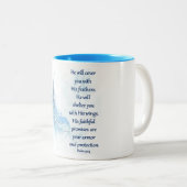 Aquarell-Feder des Psalm-91 Zweifarbige Tasse (VorderseiteRechts)