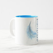Aquarell-Feder des Psalm-91 Zweifarbige Tasse (Vorderseite Links)
