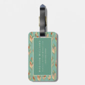 Aquarell-Feder-Muster SüdwestGeo-Schritt-| Gepäckanhänger (Rückseite vertikal)