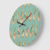 Aquarell-Feder-Muster SüdwestGeo-Schritt-| Große Wanduhr (Winkel)