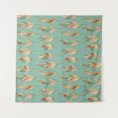 Aquarell-Feder-Muster SüdwestGeo-Schritt-| Wandteppich (Vorderseite)