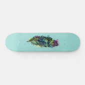 Aquarell-Feder-Tätowierung Skateboard (Horizontal)