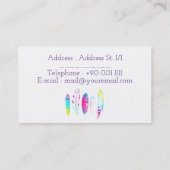 Aquarell-Feder Visitenkarte (Rückseite)