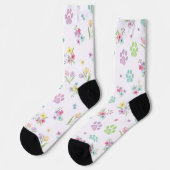 Aquarell-Federabdruck-Socken Frühling Socken (Linkes Detail)