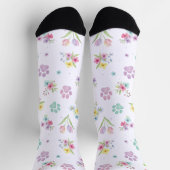 Aquarell-Federabdruck-Socken Frühling Socken (Oben)