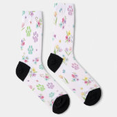 Aquarell-Federabdruck-Socken Frühling Socken (Rechts)