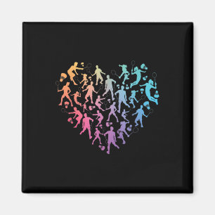 Aquarell-Federballspieler-Team-Shuttle-Liebhaber F Magnet