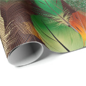 Aquarell-Federn Geschenkpapier (Rolleneckpunkt)
