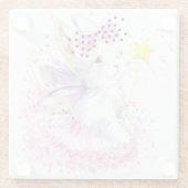 Aquarell-Fee-Häschen Glasuntersetzer (Rückseite)