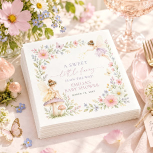Aquarell-Feengarten-Baby-Shower-Blumenparty Serviette