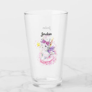 Aquarell-feenhaftes Häschen addieren Ihren Name Glas